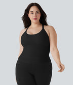 SoftlyZeroTM Plush Cut Out Yoga Plus Size Tank Top