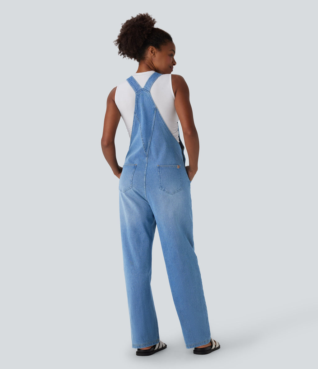 FlexTM Denim Casual Overalls with Pockets
