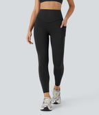 UltraSculptTM Cool Quick Dry SoCinched High Waisted Tummy Control Ventilation Perforated Yoga Leggings with Pockets-UPF50+