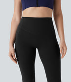UltraSculptTM SoCinched High Waisted Tummy Control Butt Lifting Ruched Capri Yoga Bootcut Leggings with Pockets