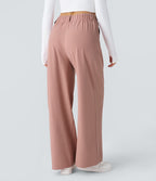 FlexTM High Waisted Side Pocket Wide Leg Waffle Work Pants