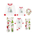 Family Christmas White Pajamas Set With Classic Pattern Print