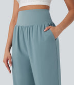 BreezefulTM SoCinched High Waisted Tummy Control Hem Quick Dry Capri Pants with Pockets