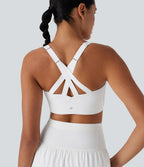 SpeedWaveTM Medium Support Push Up Zipper Adjustable Buckle Quick Dry Running Sports Bra