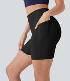 Seamless Flow High Waisted Yoga Biker Shorts 5'' with Pockets