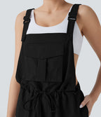 Drawstring  Relax Casual Cargo Overall with Pockets