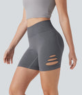 Seamless Flow High Waisted Cut Out Yoga Biker Shorts 4''