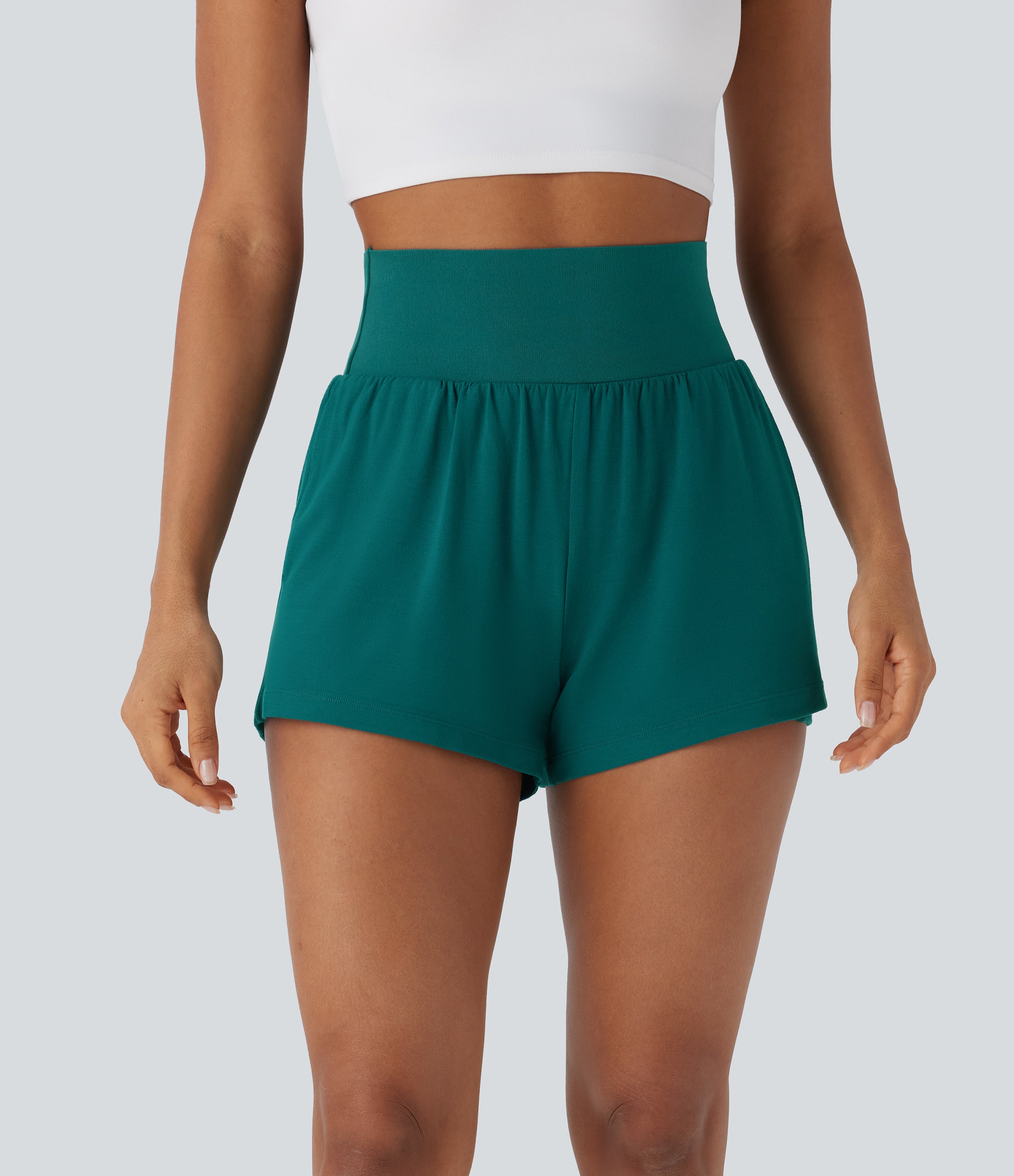 Super High Waisted 2-in-1 Yoga Shorts 3'' with Pockets