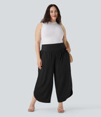 Plus Size BreezefulTM SoCinched High Waisted Tummy Control Hem Quick Dry Pants with Pockets