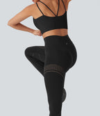 UltraSculptTM Cool Quick Dry High Waisted Tummy Control Ventilation Perforated Yoga Leggings-UPF 50+