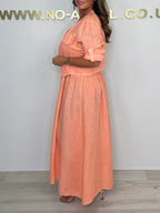 CLEARANCE🔥 Linen Smocked Dress With Over Jacket Two-piece Set