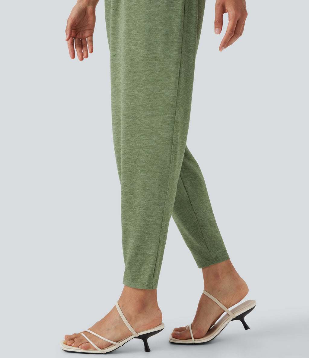 U Neck Harem Casual Jumpsuit with Pockets-Easy Peezy Edition-D/DD/DDD/F Cups
