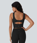 SoftlyZeroTM Airy Cut Out Ruched Cool Touch Yoga Tank Top