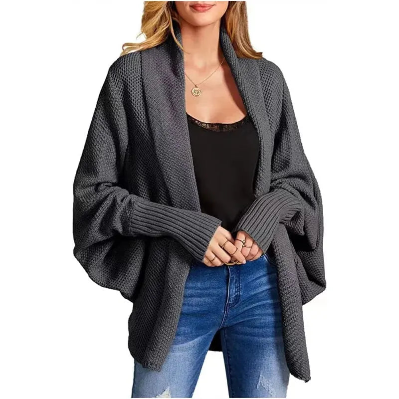 Women's Batwing Cable Knitted Slouchy Oversized Cardigan Sweater
