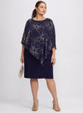 Metallic Floral Overlay Dress