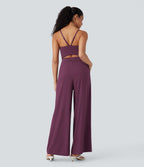 BreezefulTM Wide Leg Quick Dry Casual Slip Jumpsuit with Pockets-Easy Peezy Edition