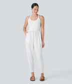 Harem Casual Jumpsuit with Pockets-Easy Peezy Edition