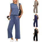 2025 New Women's  Sleeveless Top & Wide-Leg Pants 2-Piece Set