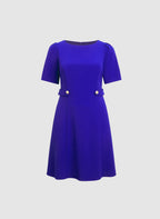 Buttoned-Tab Detail Dress