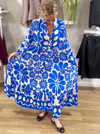NEW🔥 V Neck Button Printed Dress