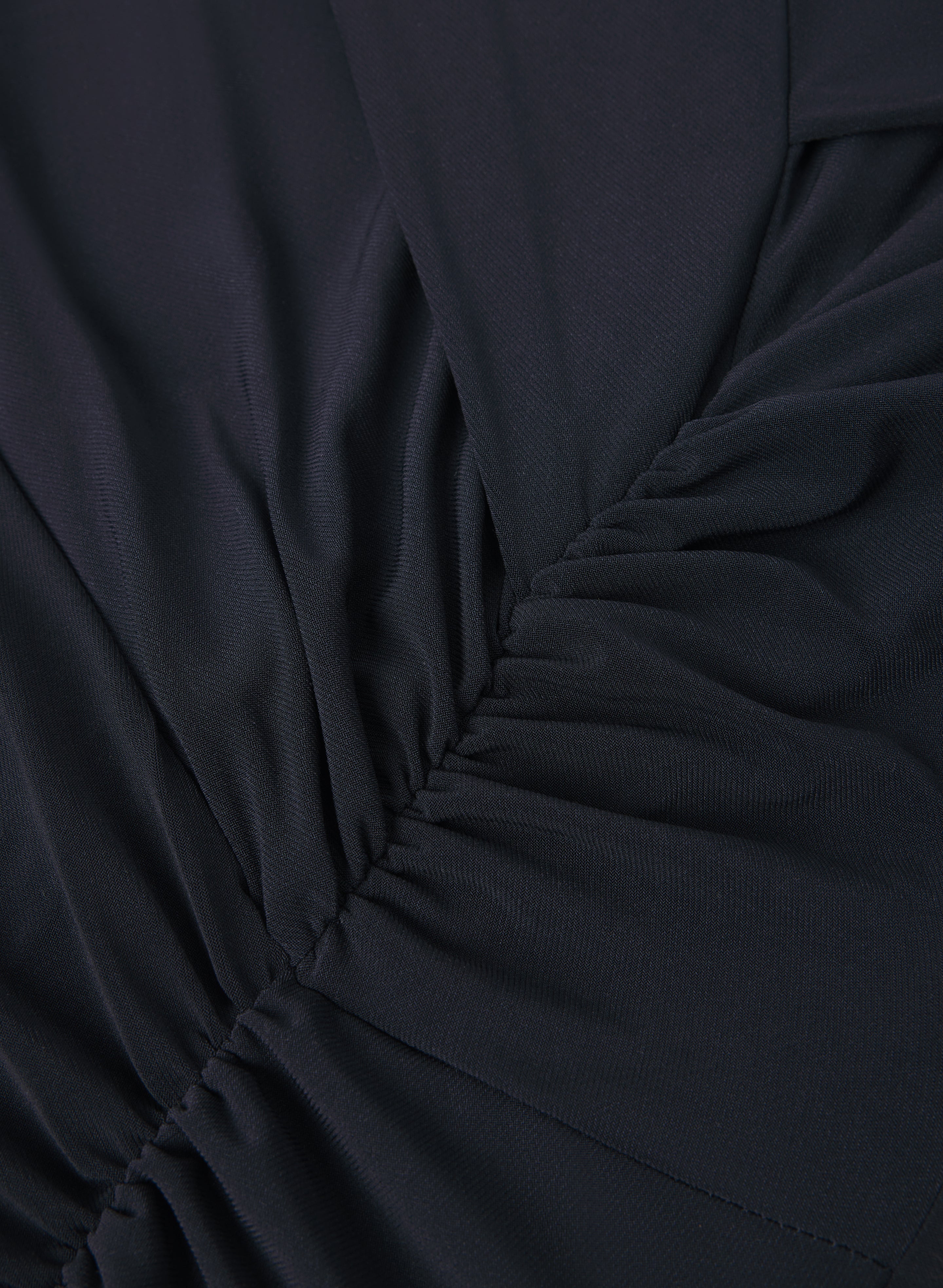 Jersey Waterfall Ruffle Dress