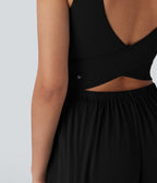 SoftlyZeroTM Airy Wide Leg Cool Touch Yoga Jumpsuit with Pockets-Easy Peezy