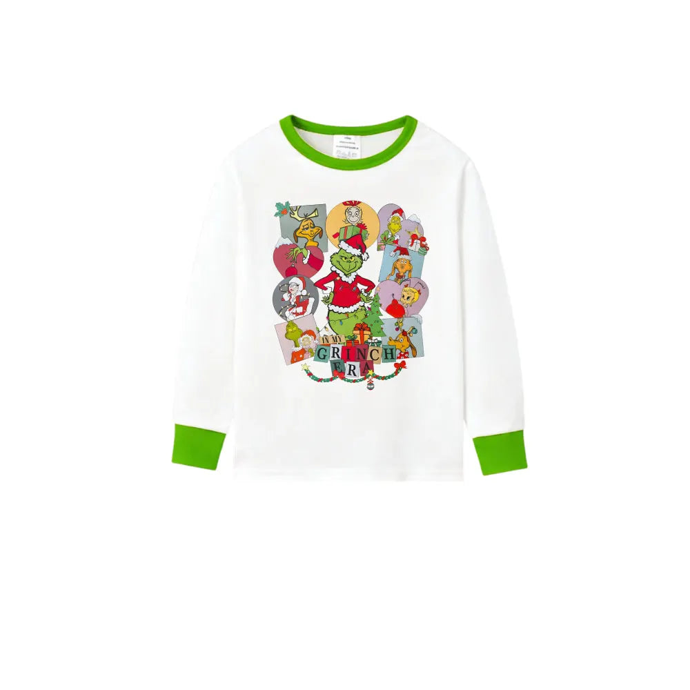 Holiday Family Christmas Pajamas Set With Xmas Character Pattern Print