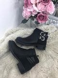 Bianca Suede Heel Buckle Boots