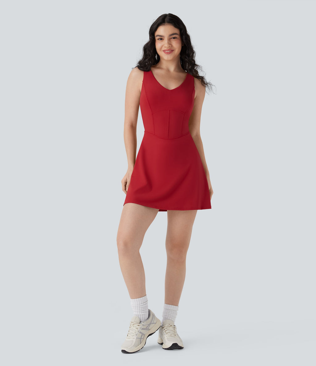 SoftlyZeroTM Airy Corset 2-in-1 Cool Touch Mini Tennis Active Tank Dress with Pockets-Easy Peezy Edition