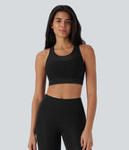 SpeedWaveTM Medium Support Racerback Contrast Mesh Quick Dry Training Sports Bra