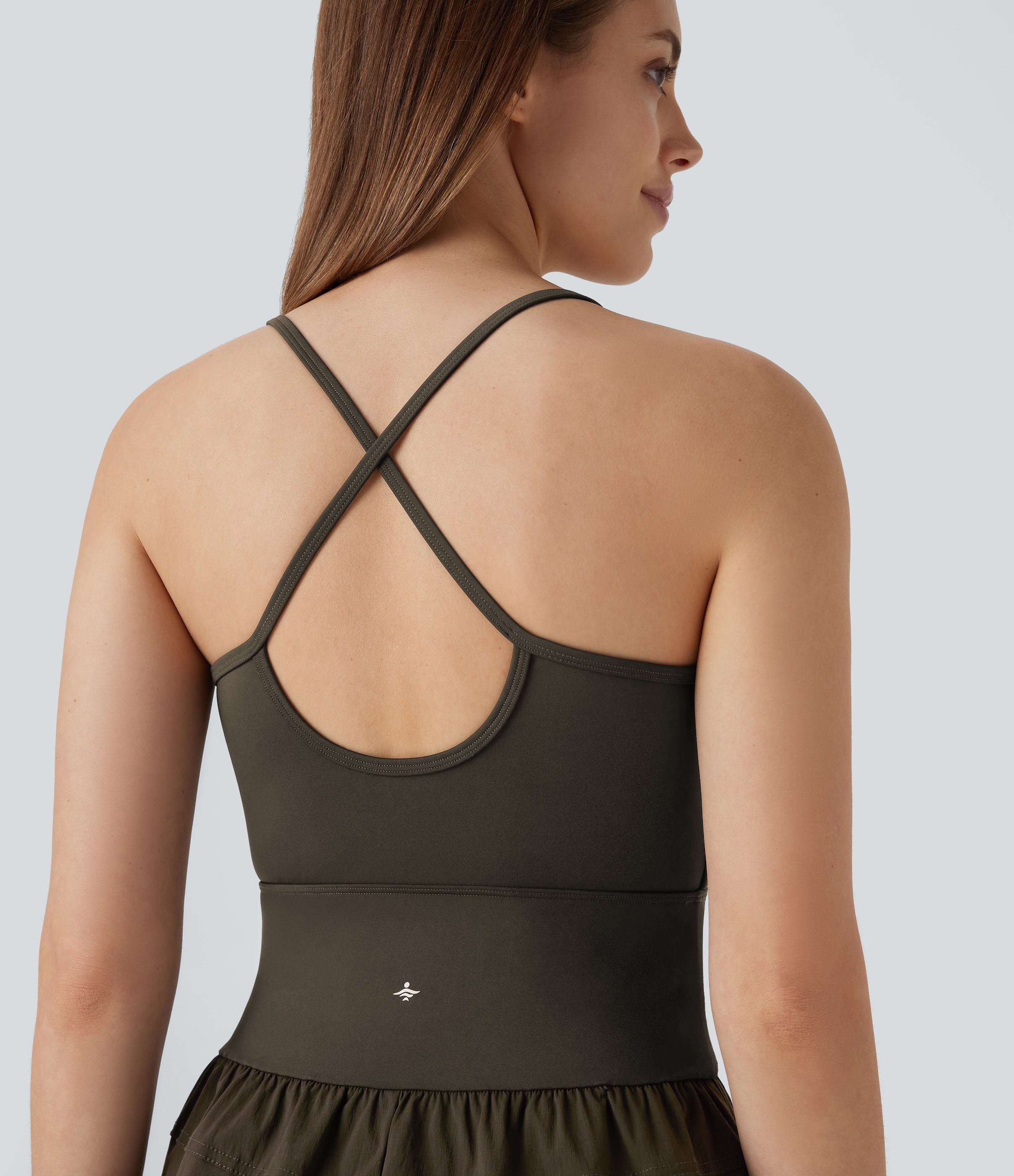 Water Repellent Crisscross Backless Side Pockets Ripstop Hiking Cargo Jumpsuit
