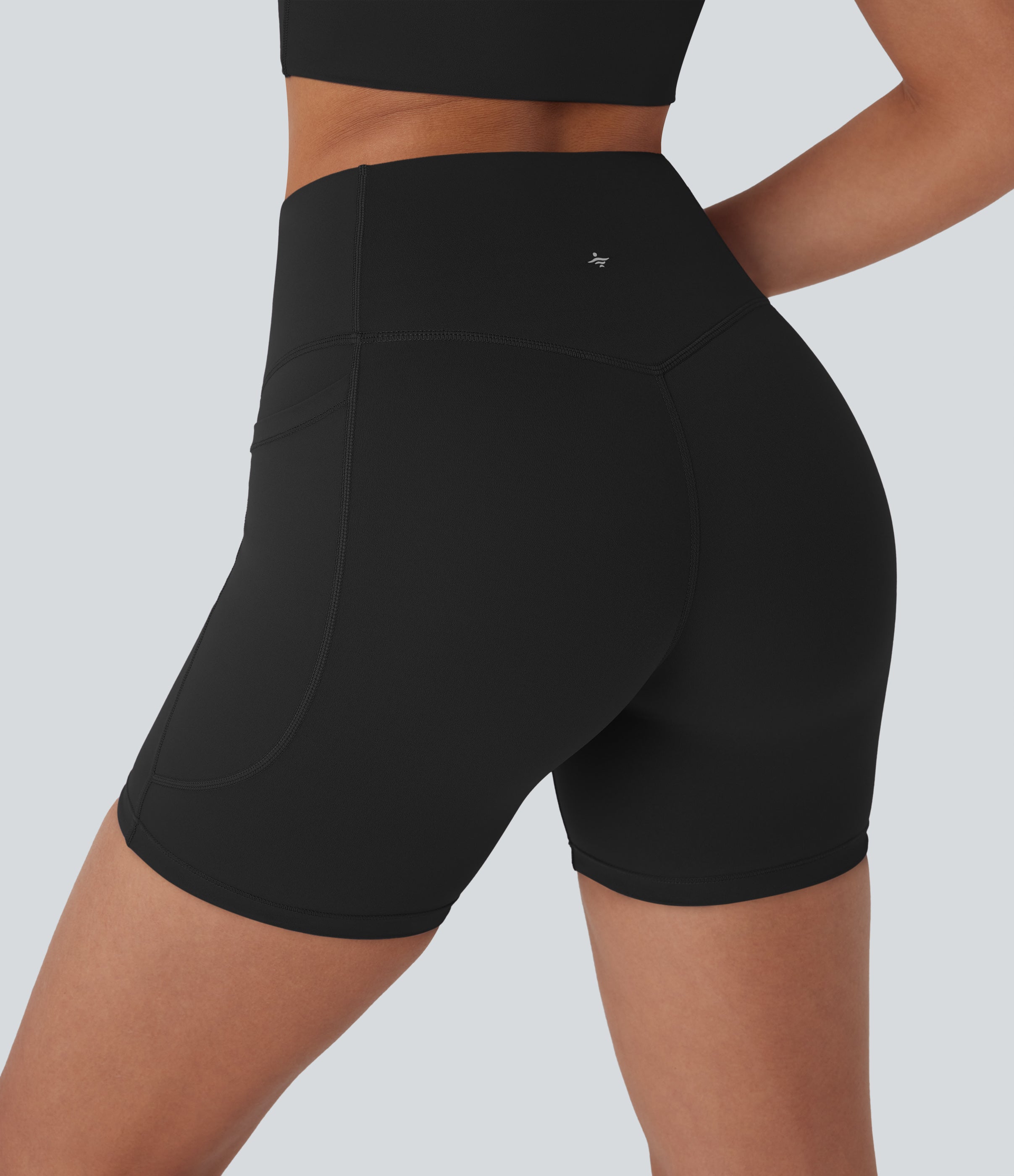 UltraSculptTM Cool Quick Dry SoCinched High Waisted Tummy Control Shaping Yoga Biker Shorts 5'' with Pockets-UPF50+