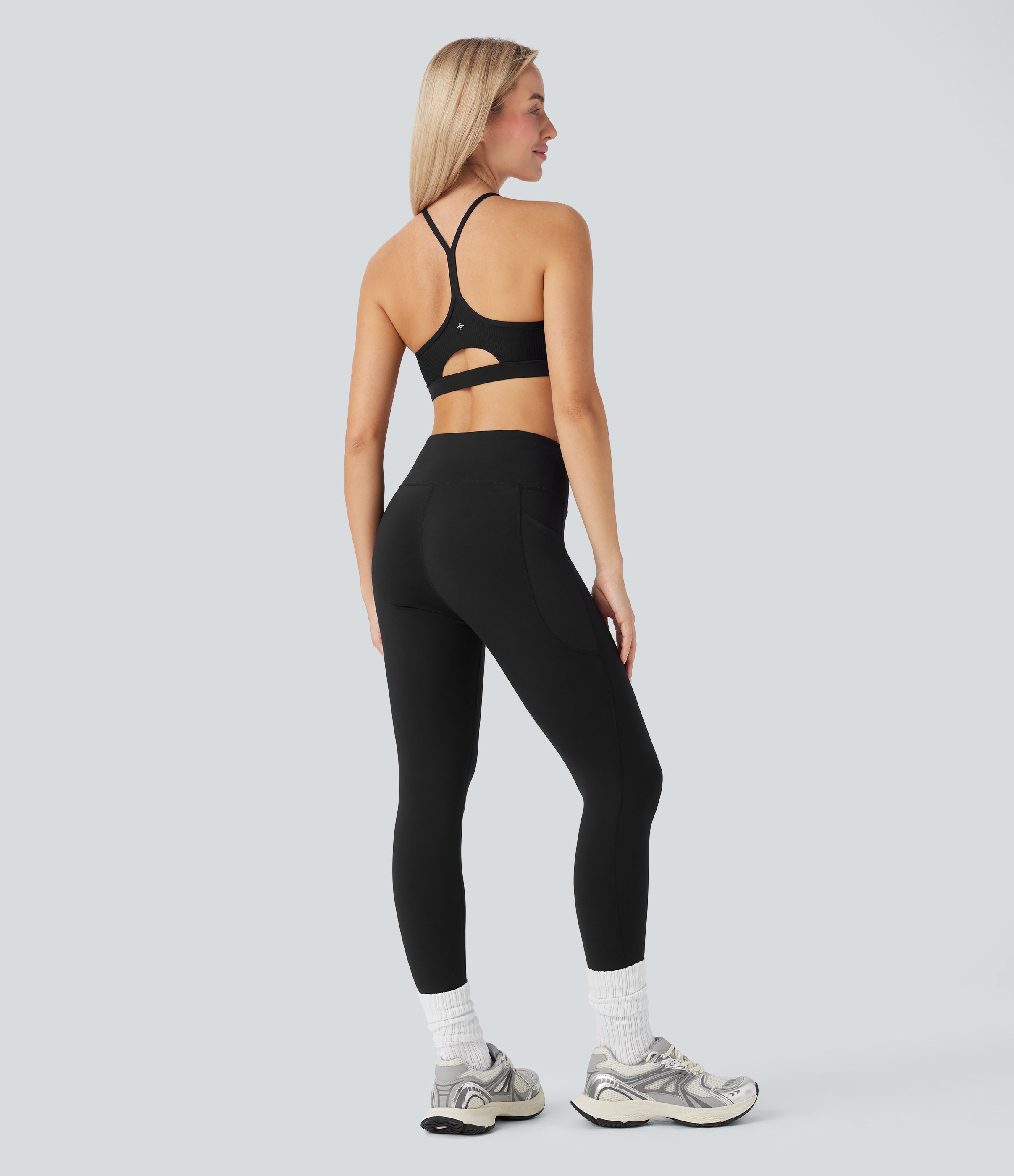 Ribbed Low Support Cut Out Yoga Sports Bra