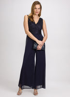 Metallic Wide-Leg Jumpsuit