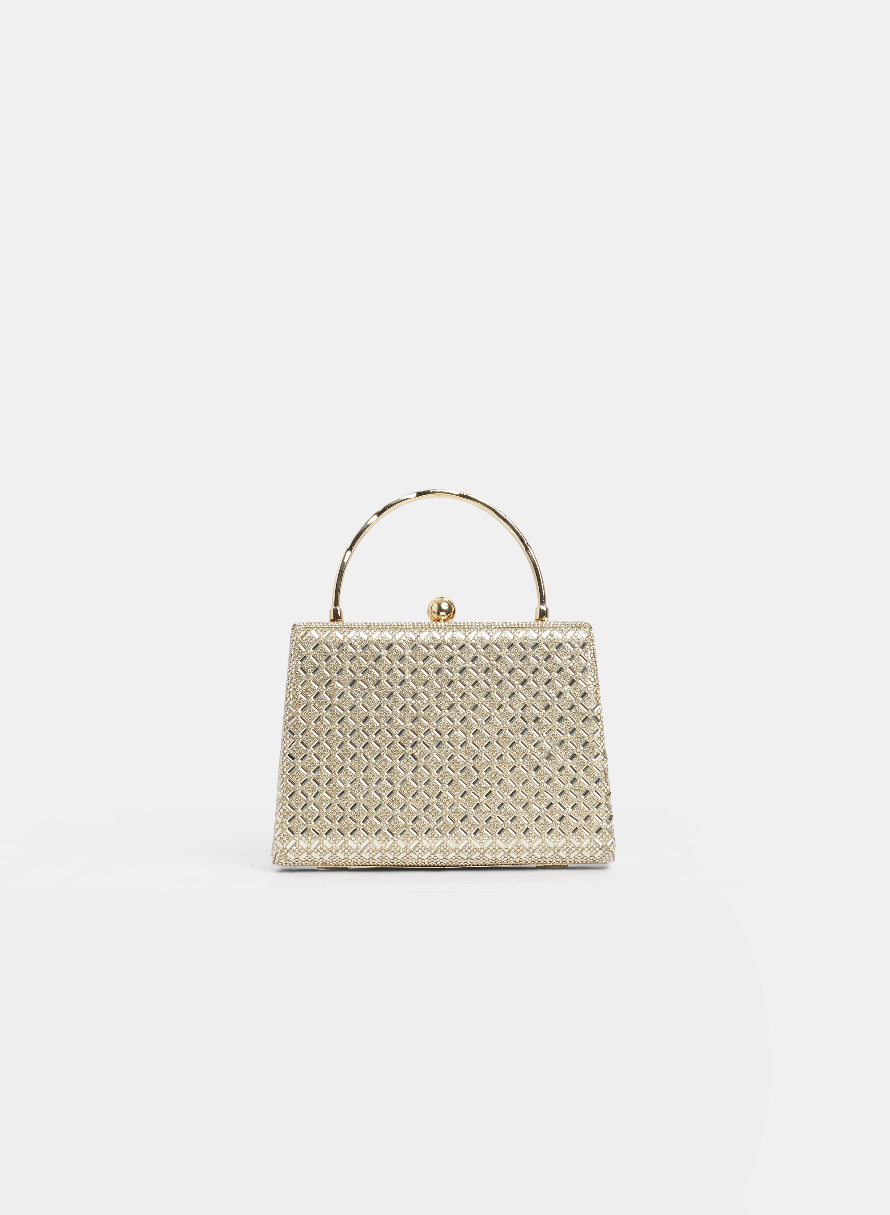Crystal Embellished Box Clutch