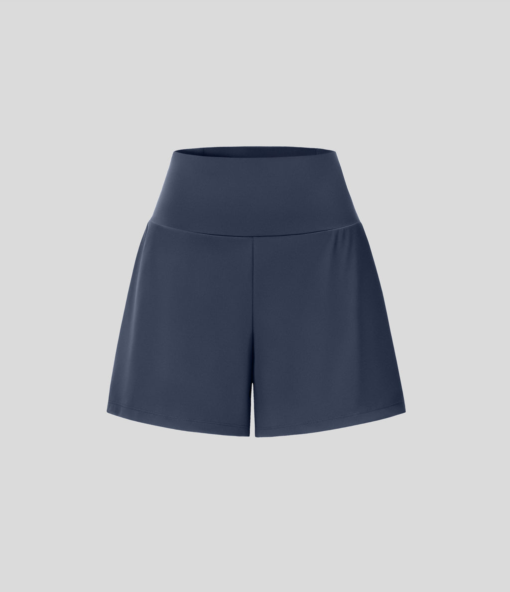 2026🔥UK Super High Waisted Back Pocket & Side Hidden Pocket 2-in-1 Yoga Shorts