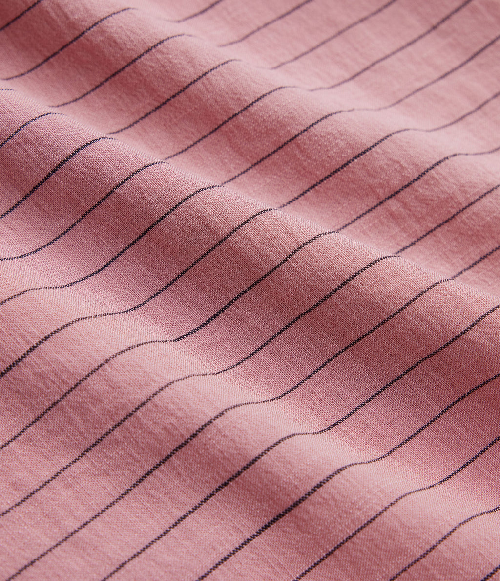 High Waisted Stripe Wide Leg Linen-Feel Pants with Pockets