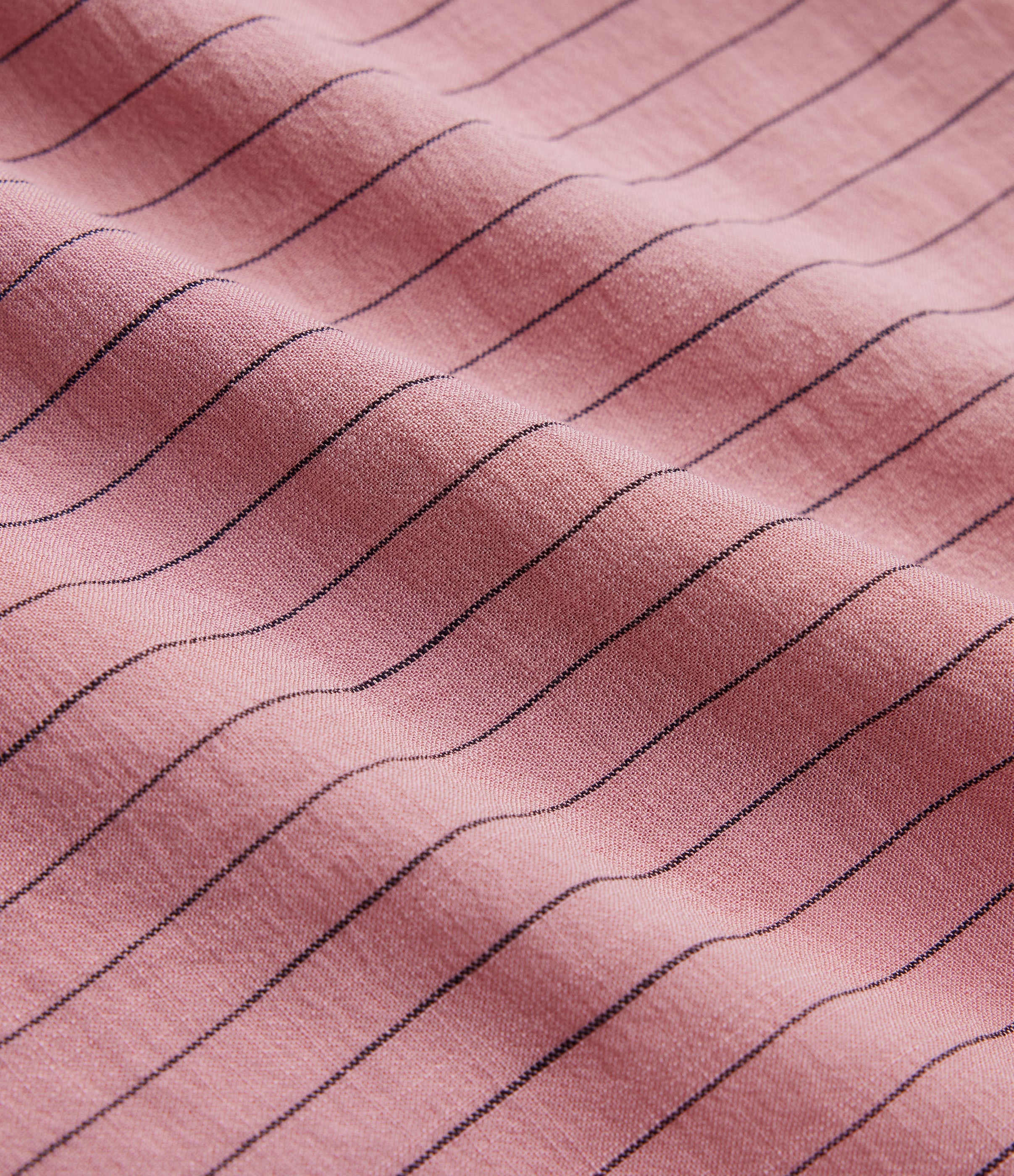 High Waisted Stripe Wide Leg Linen-Feel Pants with Pockets