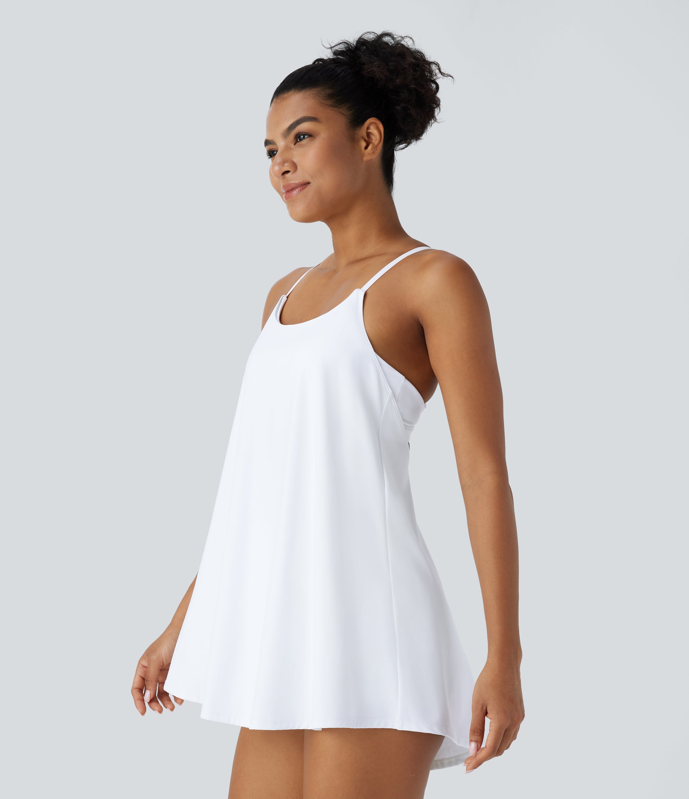 SoftlyZeroTM Airy 2-Piece Mini Cool Touch Yoga Active Slip Dress with Pockets-UPF50+