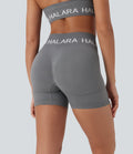 Seamless Flow Logo High Waisted Yoga Biker Shorts 5''