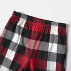 "2025 Family Christmas" Letter Print Red & Black & Grey & White Plaid Family Matching Pajamas
