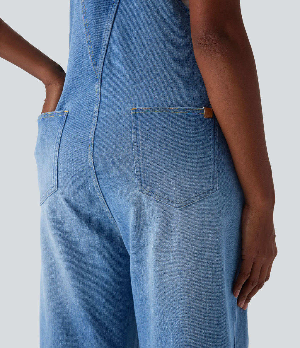 FlexTM Denim Casual Overalls with Pockets