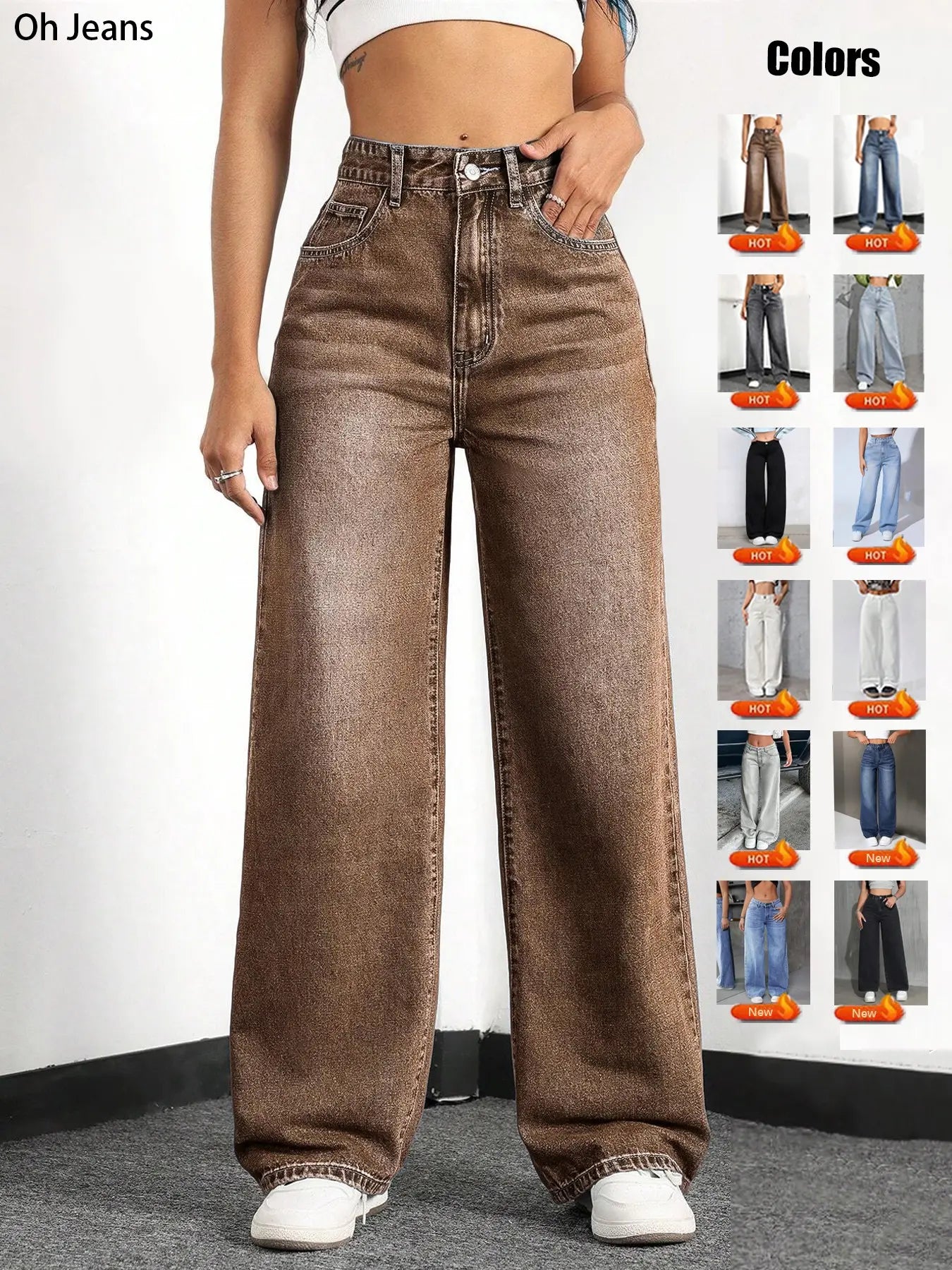Women's Elastic Waist Denim Jeans with Pockets and Buttons, Casual Basic Fashion Comfortable Trousers for All Seasons, Perfect for Any Occasionstacked pants