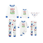 Family Christmas Holiday Blue Pajama Set Including Christmas Gnome Print