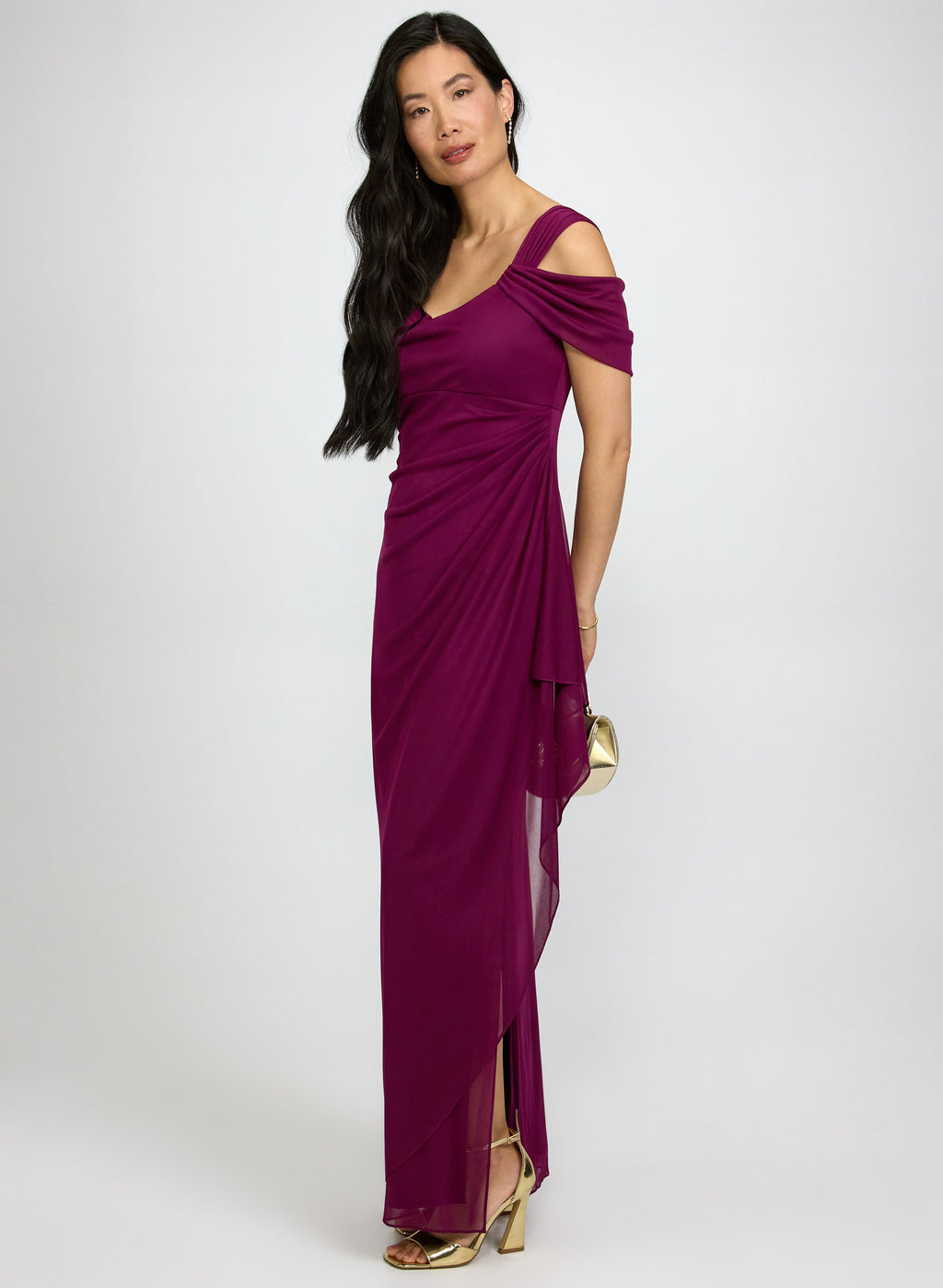 Mesh Cowl Neck Dress