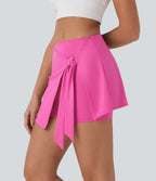 SoftlyZeroTM QuickDry High Waisted Butt Lifting Tie Front 2-in-1 Mini Yoga Skirt with Pocket
