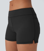 Low Rise Yoga Biker Shorts 3'' with Pockets