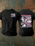 Men's RED WHIET BLUE Print T-Shirt