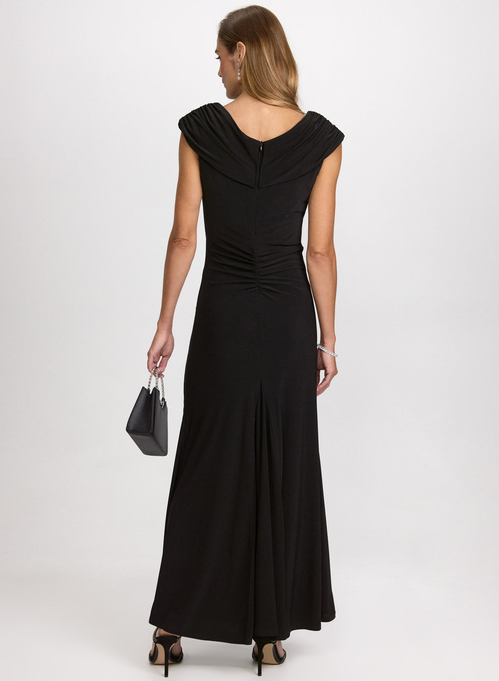 Jersey Waterfall Ruffle Dress