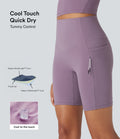 UltraSculptTM Cool Quick Dry SoCinched High Waisted Tummy Control Hiking Biker Shorts 7'' with Pockets-UPF 50+